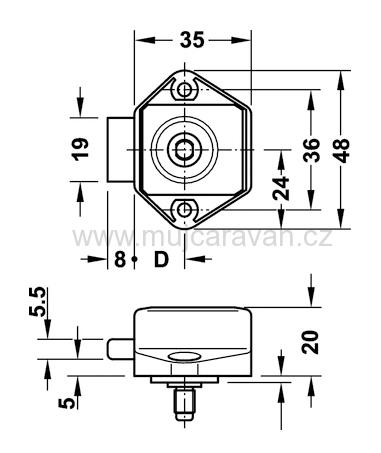 Zámeček Mini Push Lock - stříbrný