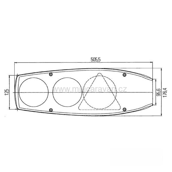 Zadní světlo Caraluna II plus Chromium - levé 