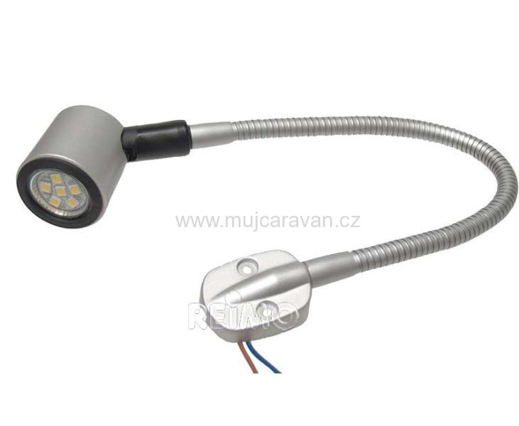 LED lampička na čtení flexibilní 130 mm, stříbrná