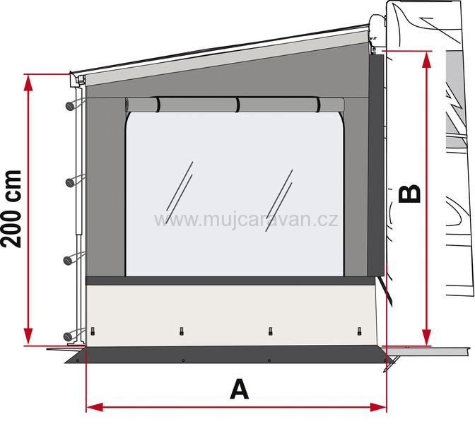 Bočnice se zatemněním pro markýzy Fiamma Side W Pro F45/F65/F80, levá