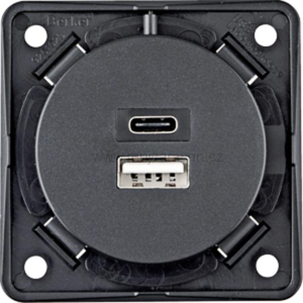 USB-A/C zásuvka 12 V – antracitová