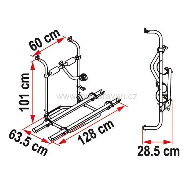 Nosič kol Fiamma Carry Bike Hobby, od 2003, modré koncovky