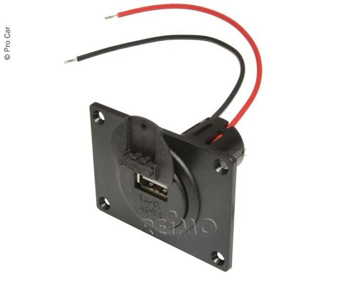 USB vestavná zásuvka 12-24/5V s USB 3A s krytkou