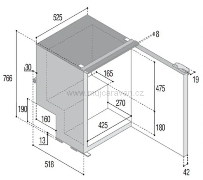 Kompresorová chladnička s mrazničkou, C115i CHR, černá 