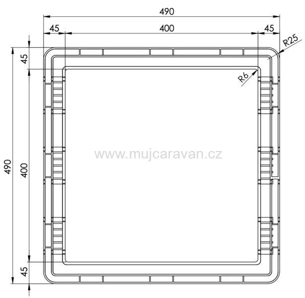 Adaptérový rám střešního větracího otvoru MaxxAir MaxxFan Deluxe pro Fiat Ducato - 40 x 40 cm