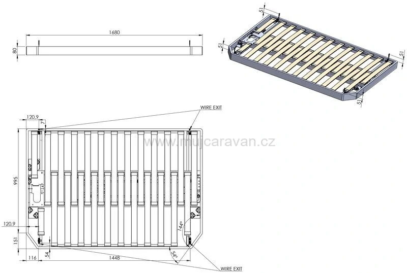 Spouštěcí postel - pro Fiat Ducato, Peugeot Boxer, Citroen Jumper od 2015