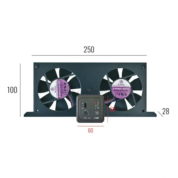 Dvojitý ventilátor Tornado pro chladničky