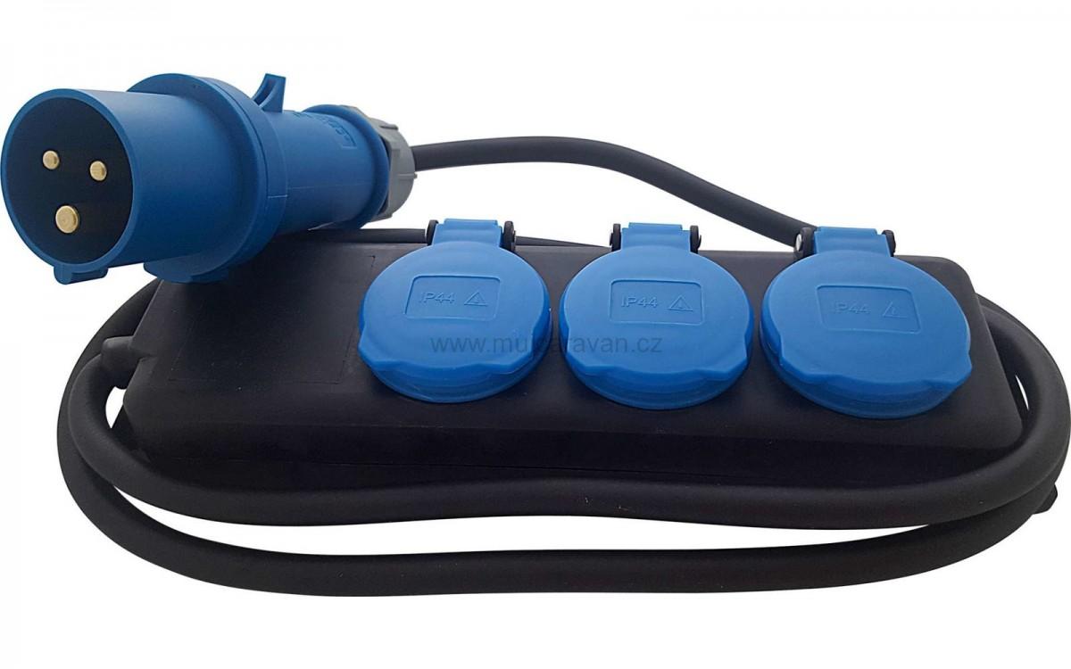 CEE zástrčka s roztrojkou 1,5 m