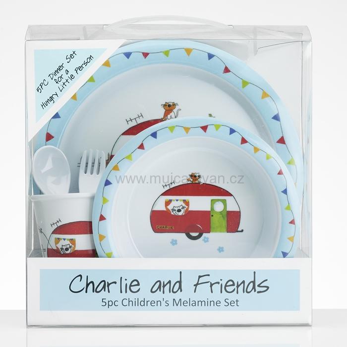 5-dílná dětská jídelní sada Charlie and Friends