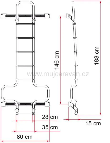 Žebřík Fiamma DeLuxe DJ Black Fiat Ducato, Peugot Boxer, Citroen Jumper od 2007
