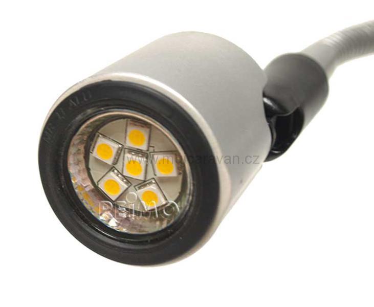 LED lampička na čtení flexibilní 330 mm, stříbrná