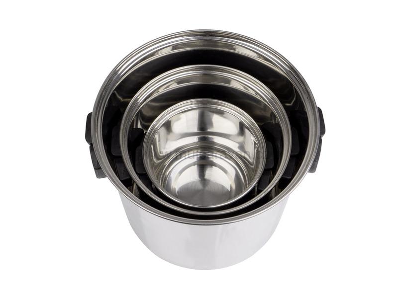 6-ti dílná nerezová sada hrnců, sklopná držadla