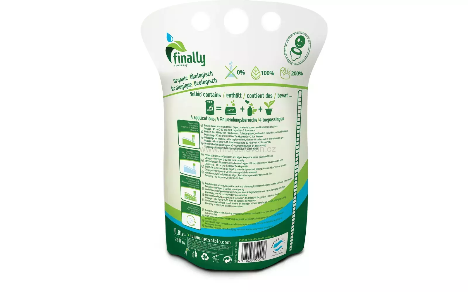 Biologický sanitární přípravek 4v1 SOLBIO Botanic , 0,8 l