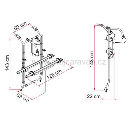 Nosič kol Fiamma Carry Bike Renault Trafic, Opel Vivaro a Fiat Talento - výklopné zadní dveře