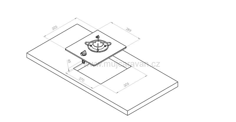 Vestavná plynová varná deska s 1 hořákem, černá 
