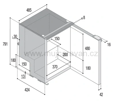 Kompresorová chladnička s mrazničkou, C85i CHR, černá 