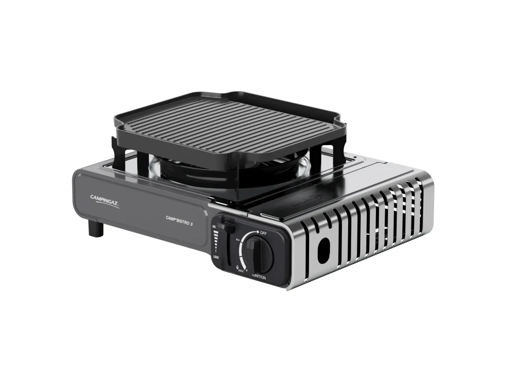 Stolní kartušový vařič Campingaz Camp Bistro 3 s grilovací plotýnkou