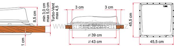 Střešní okno Fiamma Turbo Vent Premium 40 x 40 cm - krystal