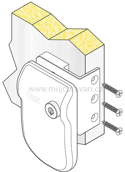 Přídavný zámek Fiamma Safe Door Frame, černá, sada 3 ks