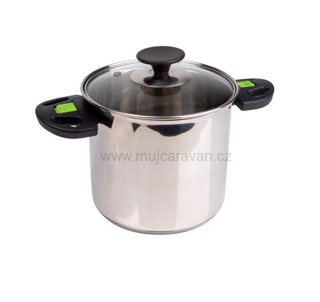 6-ti dílná nerezová sada hrnců, sklopná držadla