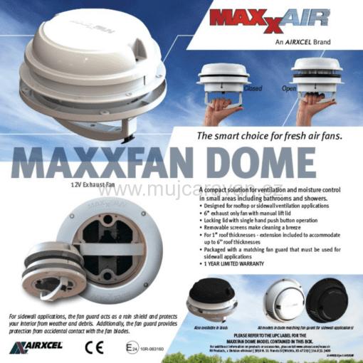 Střešní ventilátor MAXXAIR MaxxFan Dome Plus včetně LED - černá