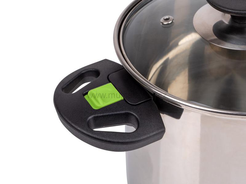 6-ti dílná nerezová sada hrnců, sklopná držadla