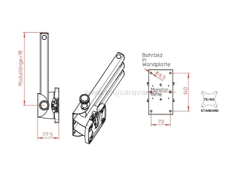 TV držák SKY 10N - 78 cm, stříbrný