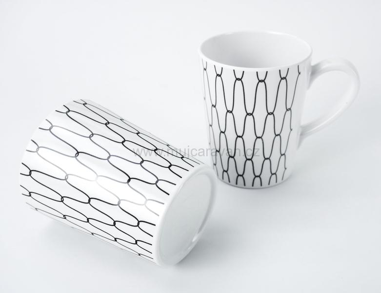 16-ti dílná sada melaminového nádobí Black-White