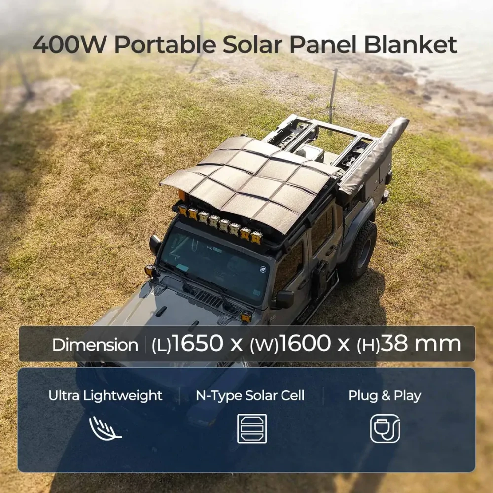 Mobilní, skládací solární panel Renogy 400 W