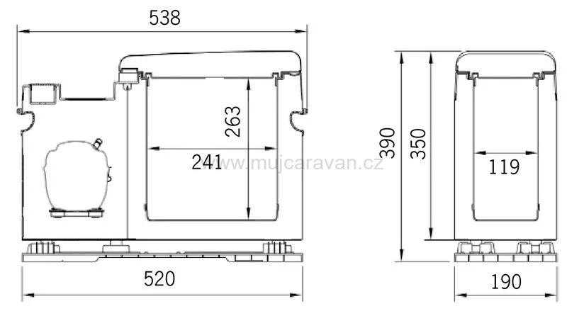 Kompresorový chladicí box pro VW T5/T6 CabCooler 8