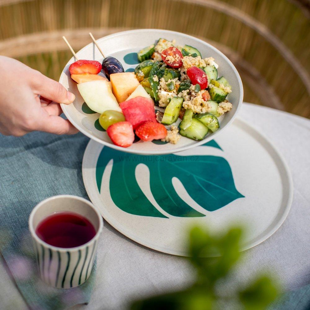 Sada 4 velkých talířů Koziol Monstera Leaf