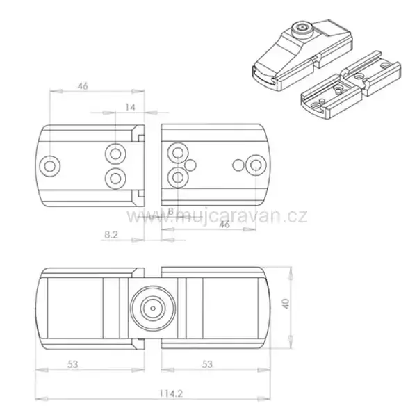 Univerzální zámek pro posuvné a zadní dveře, sada 2 ks