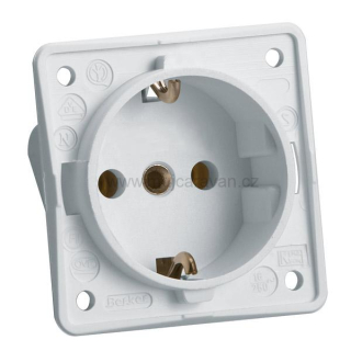 Vestavná chráněná zásuvka - bílá