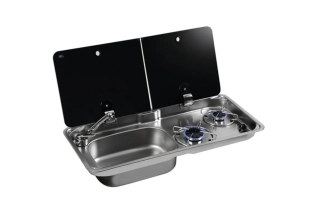 Kombinace dvouhořákového vařiče a dřezu FL1766, dřez vlevo