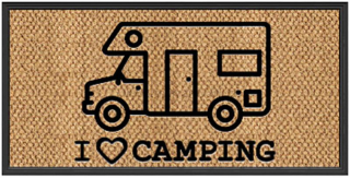 Kokosová rohožka "I love Camping" 50 x 25 cm