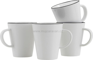 4 ks hrnků Gimex LINEA LINE BLACK