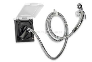Servisní zásuvka s venkovní sprchou - bílá