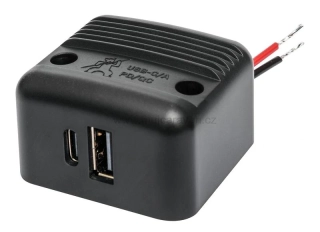 Dvojitá zásuvka 1x USB-C / 1x USB-A