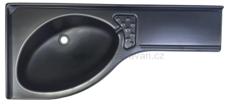 Rohové umyvadlo - levé (odkládací plocha vpravo), černé