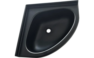 Rohové umyvadlo Mini Oval. černé