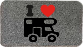 Rohožka Flock I love Motorhome 60 x 40 cm, šedá