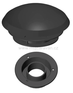 Střešní odvětrání Ø 180 mm s hadicovou přípojkou 60 mm, černé