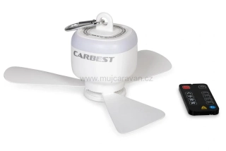 Stropní aku ventilátor Carbest s osvětlením LED
