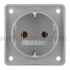 Vestavná chráněná zásuvka - světle šedá