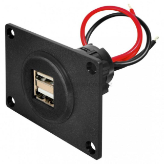 Vestavná Power zásuvka 2x USB s montážní deskou