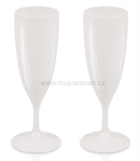 Sada 2 designových sklenic na sekt 0,16 l - bílá