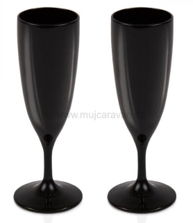 Sada 2 designových sklenic na sekt 0,16 l - černá
