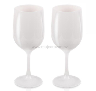 Sada 2 designových sklenic na víno 0,37 l - bílá