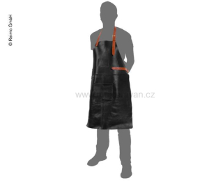 Grilovací zástěra z kůže - černá