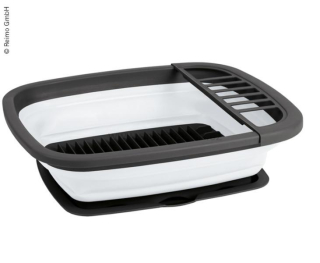 Velký skládací odkapávač na nádobí - bílá, šedá